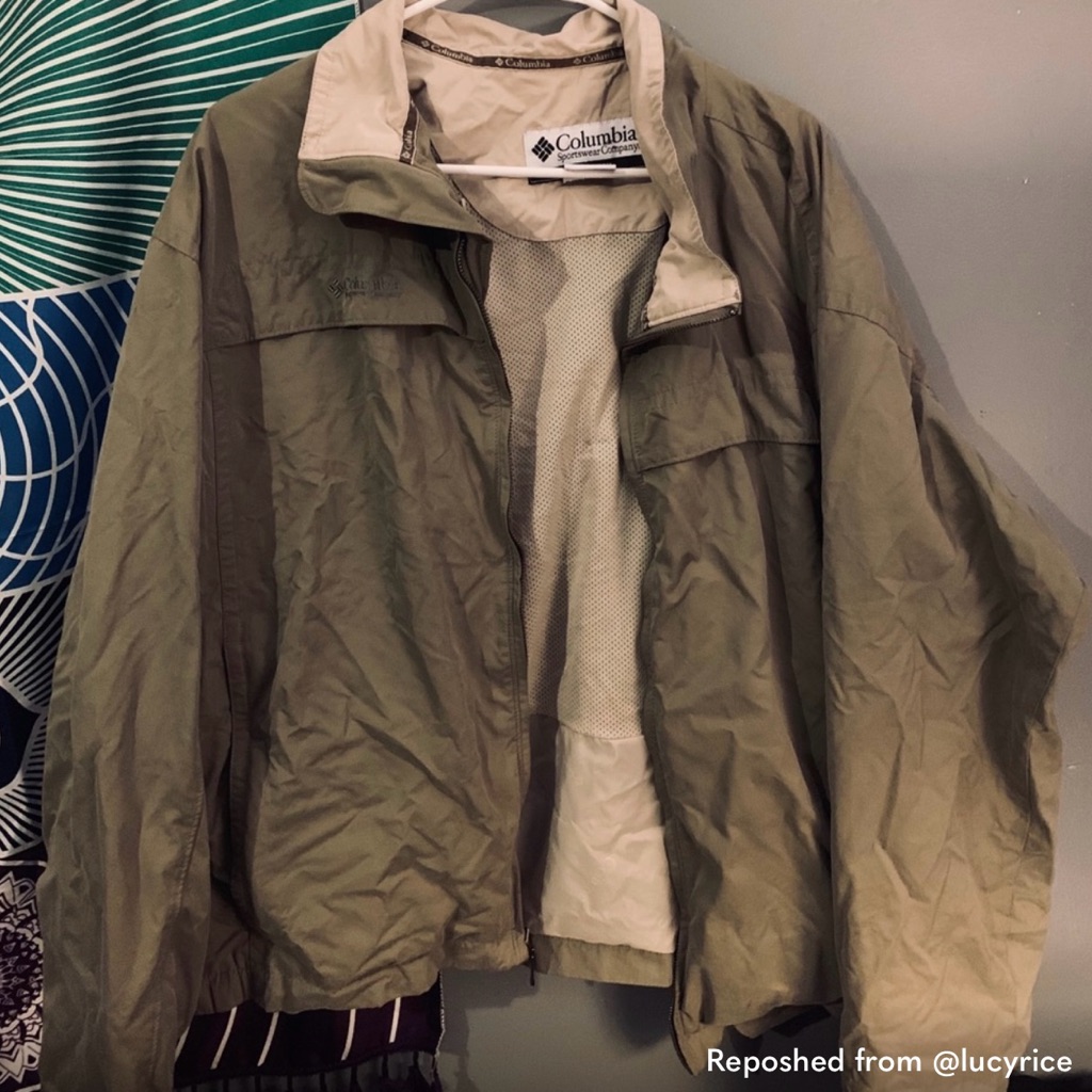 Columbia Army Green Lightweight Jacket Xl